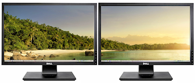 Extended wallpaper on dual monitor